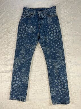 Levi's Blue Bandana-Print Skinny Jeans